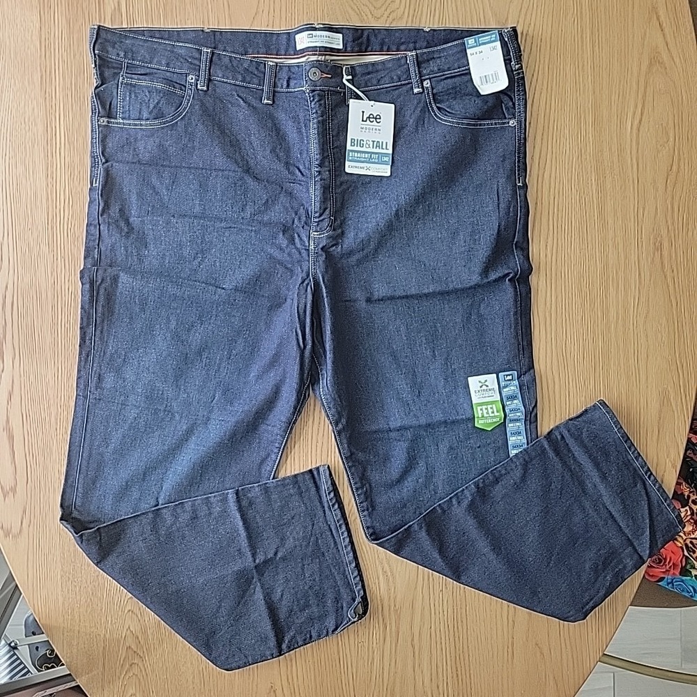 NWT Lee Men's 54x34 Jeans Modern Series Straight Fit Straight Leg 130273 Blue